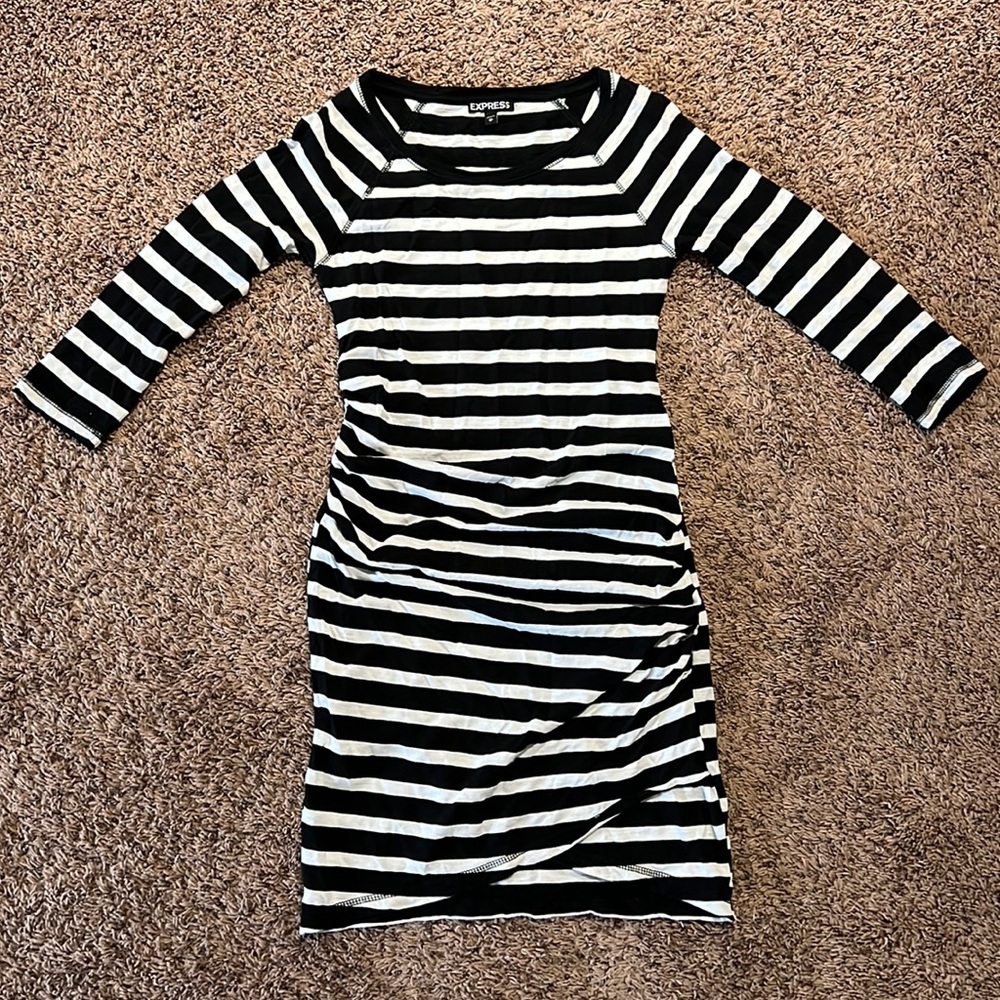 Express Women’s Black/White Striped Dress, size XS